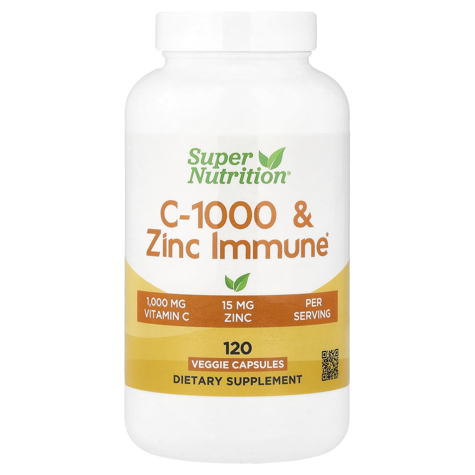 Super Nutrition, C-1000 & Zinc Immune, 120 Veggie Capsules