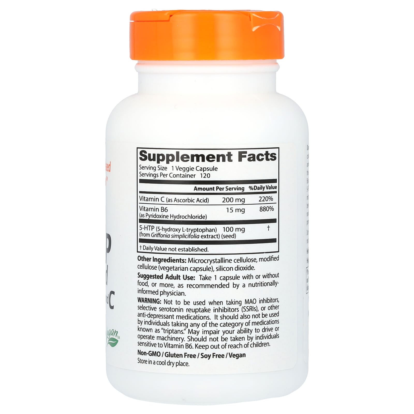 Doctor's Best, 5-HTP, Enhanced with Vitamins B6 & C, 120 Veggie Caps