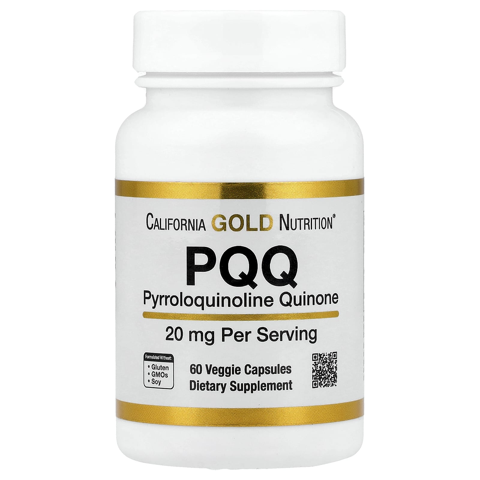 California Gold Nutrition, PQQ, 20 mg, 60 Veggie Capsules