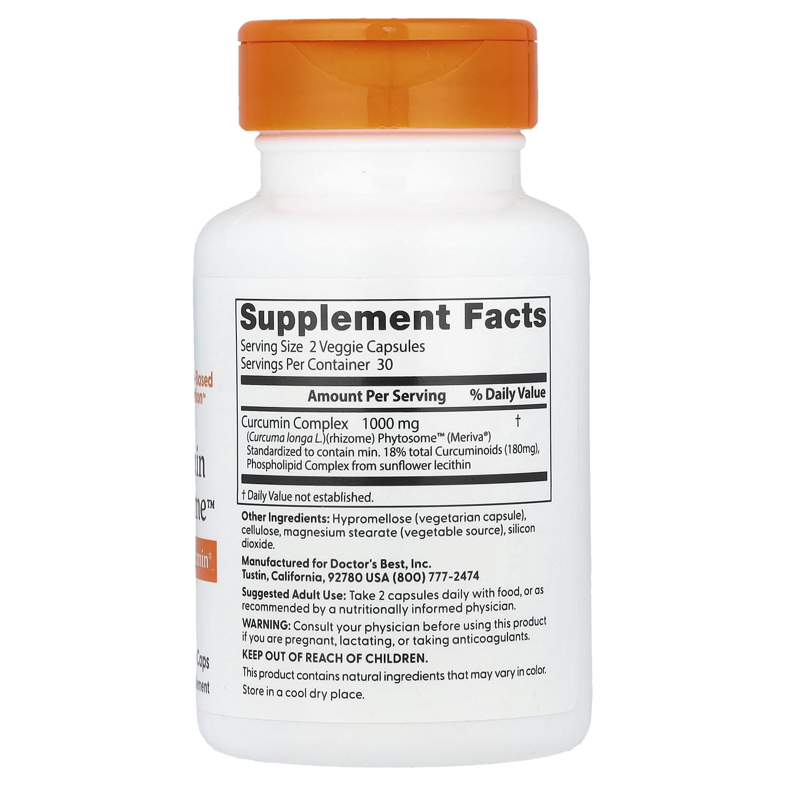 Doctor's Best, Curcumin Phytosome™, 60 Veggie Caps (500 mg per Capsule)