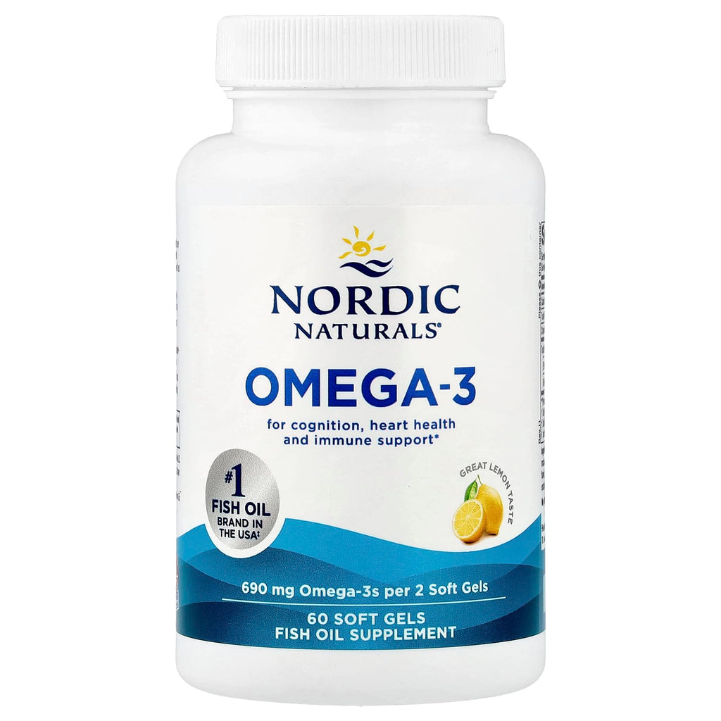 Nordic Naturals, Omega-3, Lemon, 60 Soft Gels (345 mg per Soft Gel)