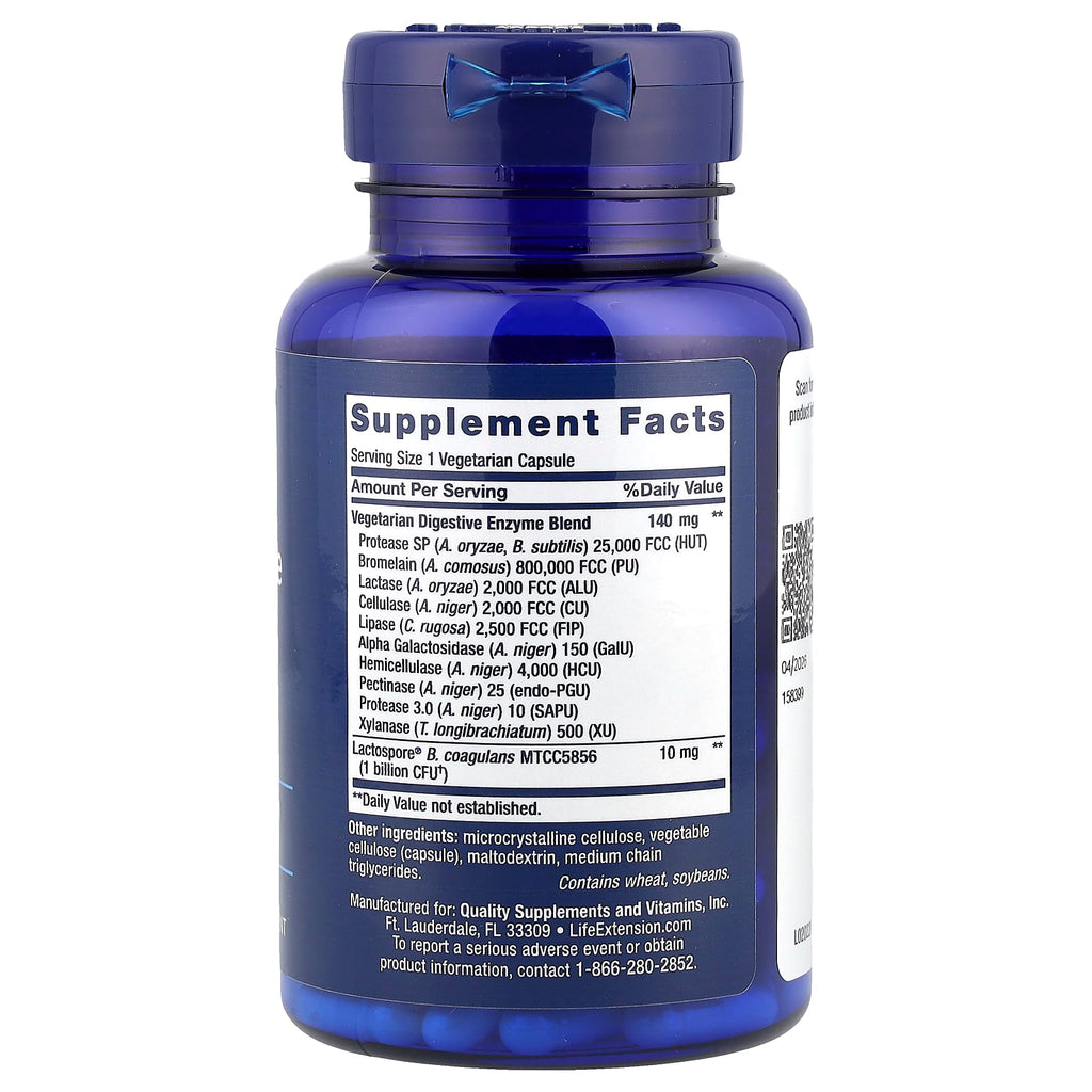 Life Extension, Enhanced Super Digestive Enzymes and Probiotics, 60 Vegetarian Capsules