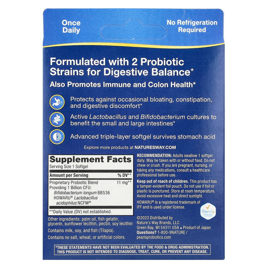 Nature's Way, Acidophilus Probiotic Pearls , 1 Billion CFU, 90 Softgels