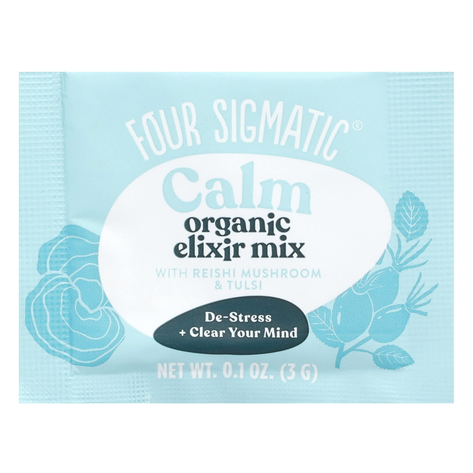 Four Sigmatic, Calm, Organic Elixir Mix With Reishi Mushroom & Tulsi, Caffeine Free, 20 Packets, 0.1 oz (3 g) Each