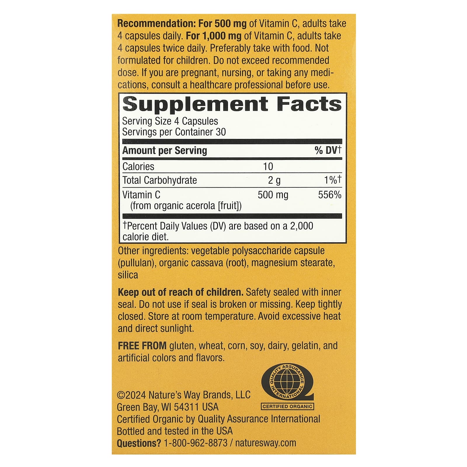 Nature's Way, Alive!®, Vitamin C, 120 Vegan Capsules (125 mg per Capsule)