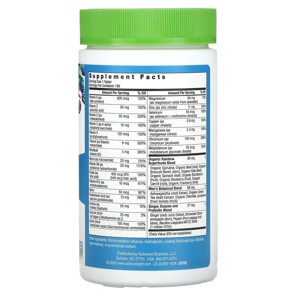 Rainbow Light, Men's One Daily Multivitamin, High Potency, 150 Vegetarian Tablets