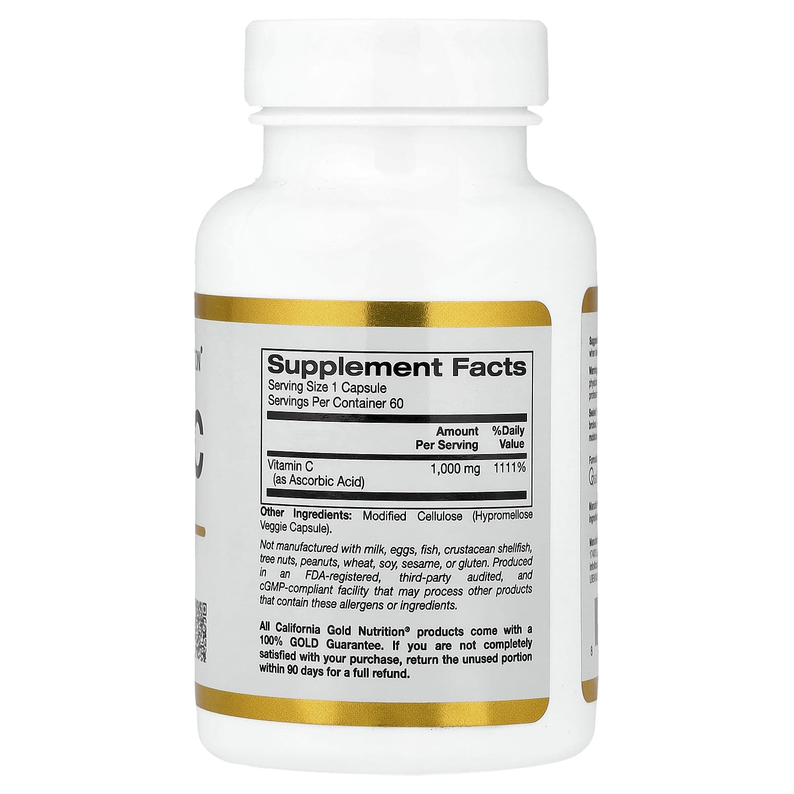 California Gold Nutrition, Vitamin C, Quali®-C, 1,000 mg, 60 Veggie Capsules