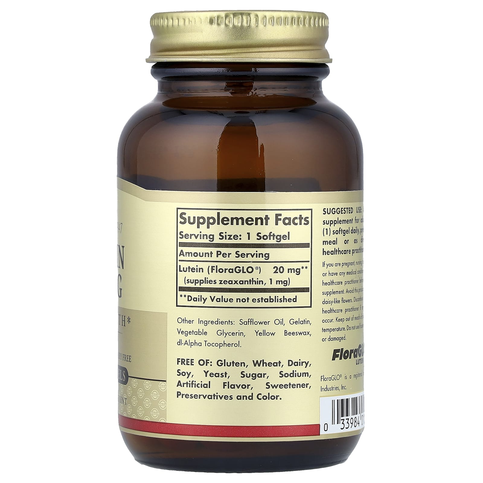 Solgar, Lutein, 20 mg, 60 Softgels
