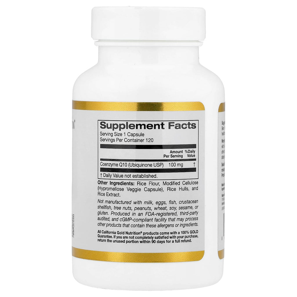 California Gold Nutrition, CoQ10, USP Grade Ubiquinone, 100 mg, 120 Veggie Capsules