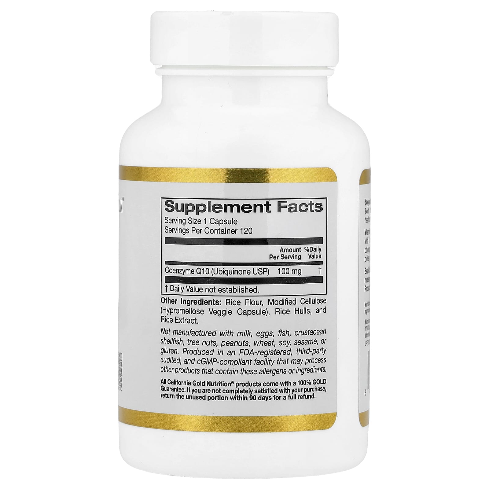 California Gold Nutrition, CoQ10, USP Grade Ubiquinone, 100 mg, 120 Veggie Capsules