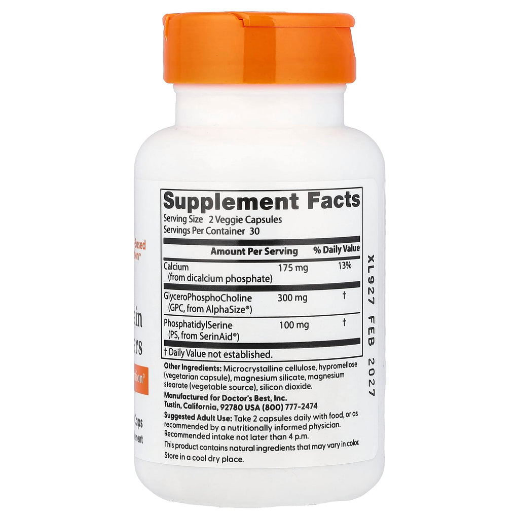 Doctor's Best, Natural Brain Enhancers, 60 Veggie Caps