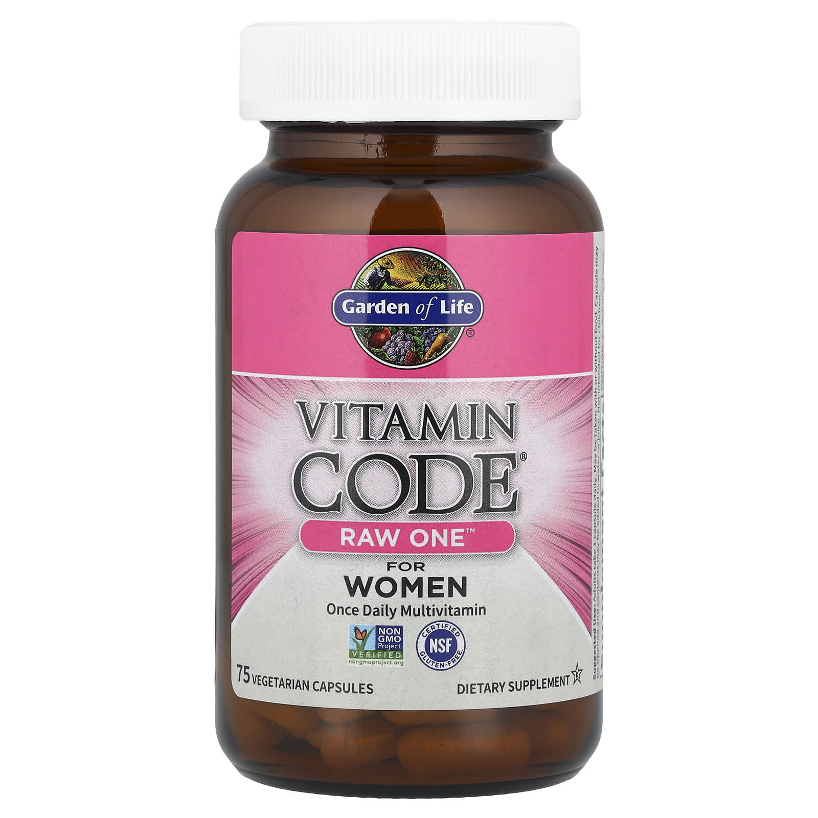 Garden of Life, Vitamin Code®, RAW One™, Once Daily Multivitamin For Women, 75 Vegetarian Capsules