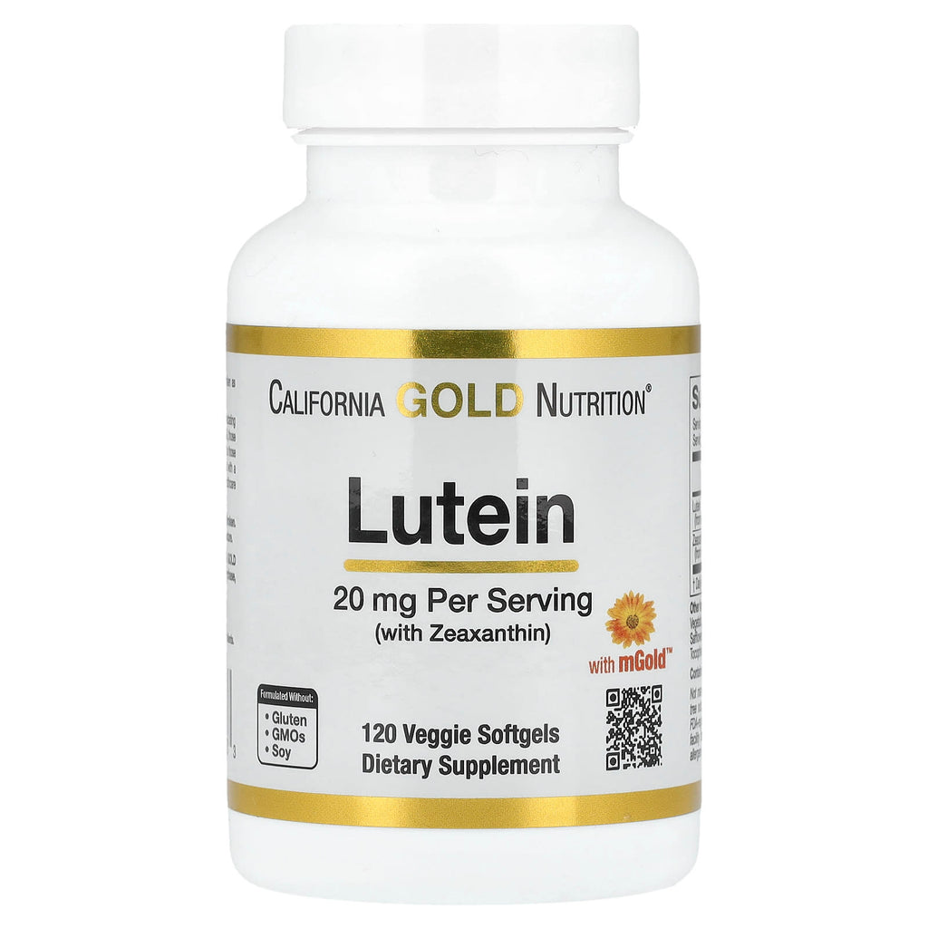 California Gold Nutrition, Lutein with Zeaxanthin from Marigold Extract, 20 mg, 120 Veggie Softgels