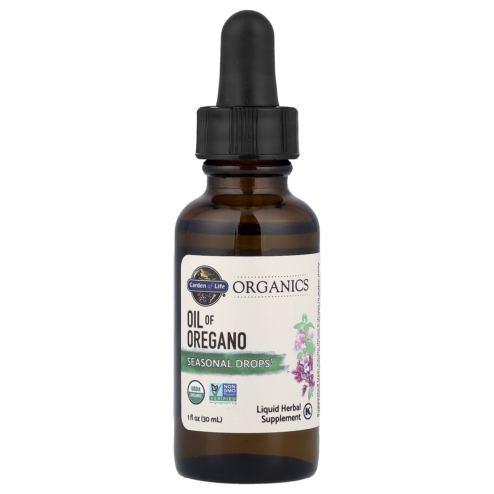 Garden of Life, Organics, Oil of Oregano, Seasonal Drops, Alcohol Free, 1 fl oz (30 ml)