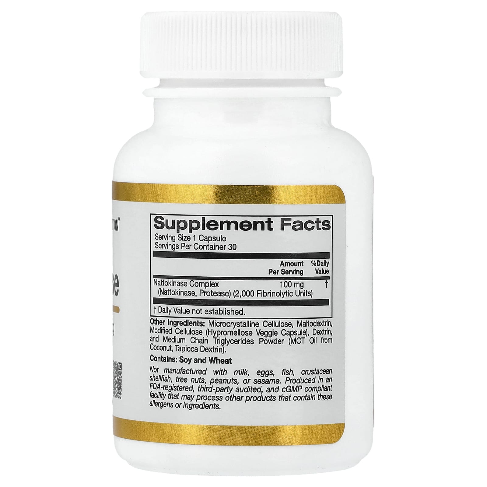California Gold Nutrition, Nattokinase, Proteolytic Enzyme, 2,000 FUs, 30 Veggie Capsules