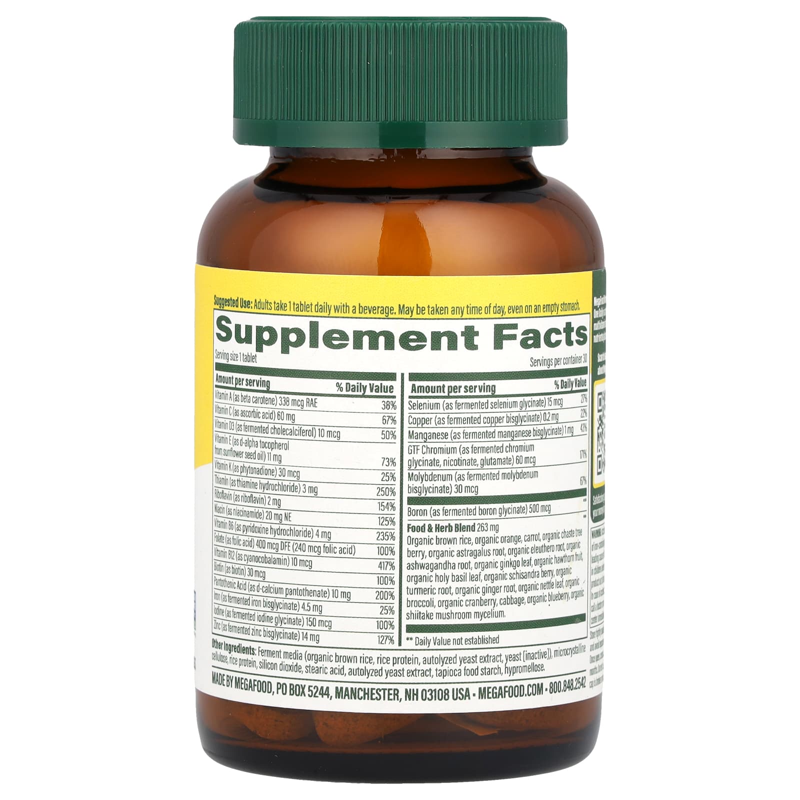 MegaFood, Women's 40+ One Daily Multivitamin, 30 Tablets