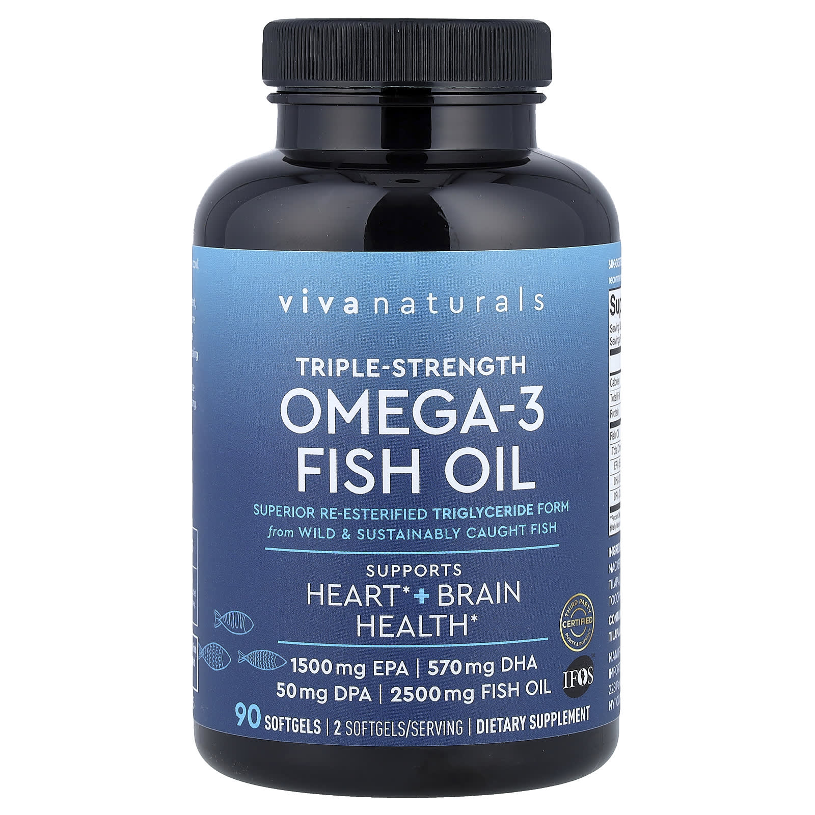 Viva Naturals, Omega-3 Fish Oil, Triple Strength, 2,500 mg, 90 Softgels