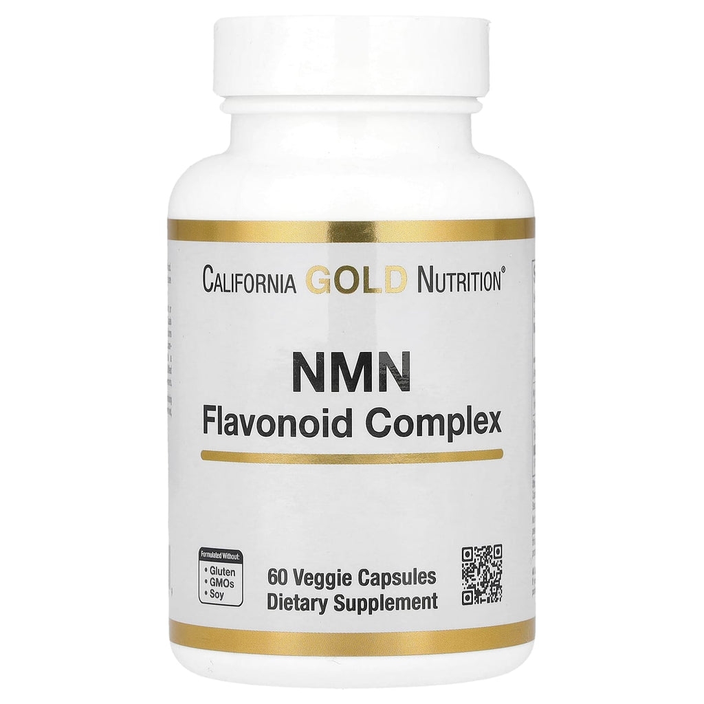 California Gold Nutrition, NMN Flavonoid Complex with Apigenin and Dihydroquercetin, 60 Veggie Capsules