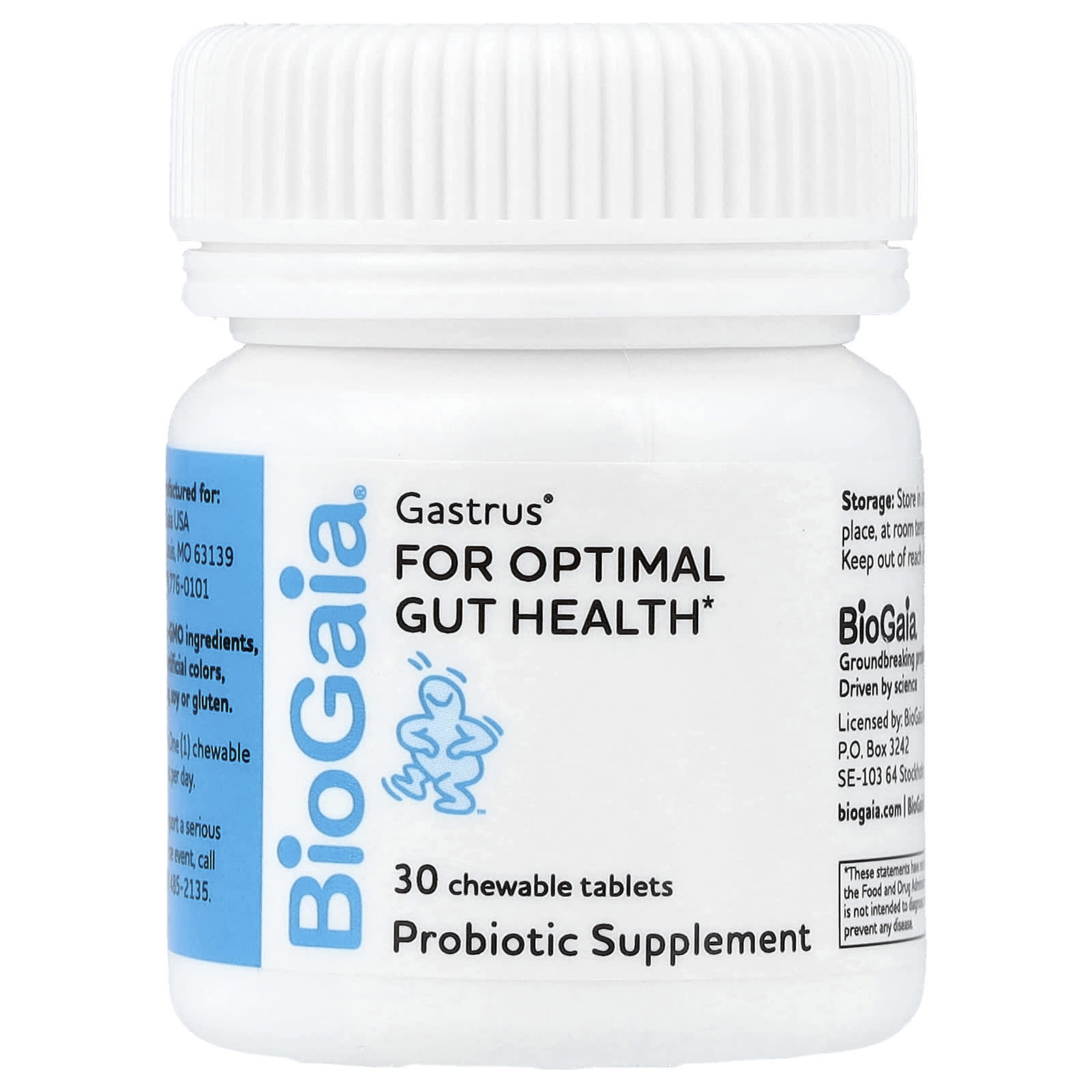 BioGaia, Gastrus® For Optimal Gut Health, Mint and Mandarin, 30 Chewable Tablets