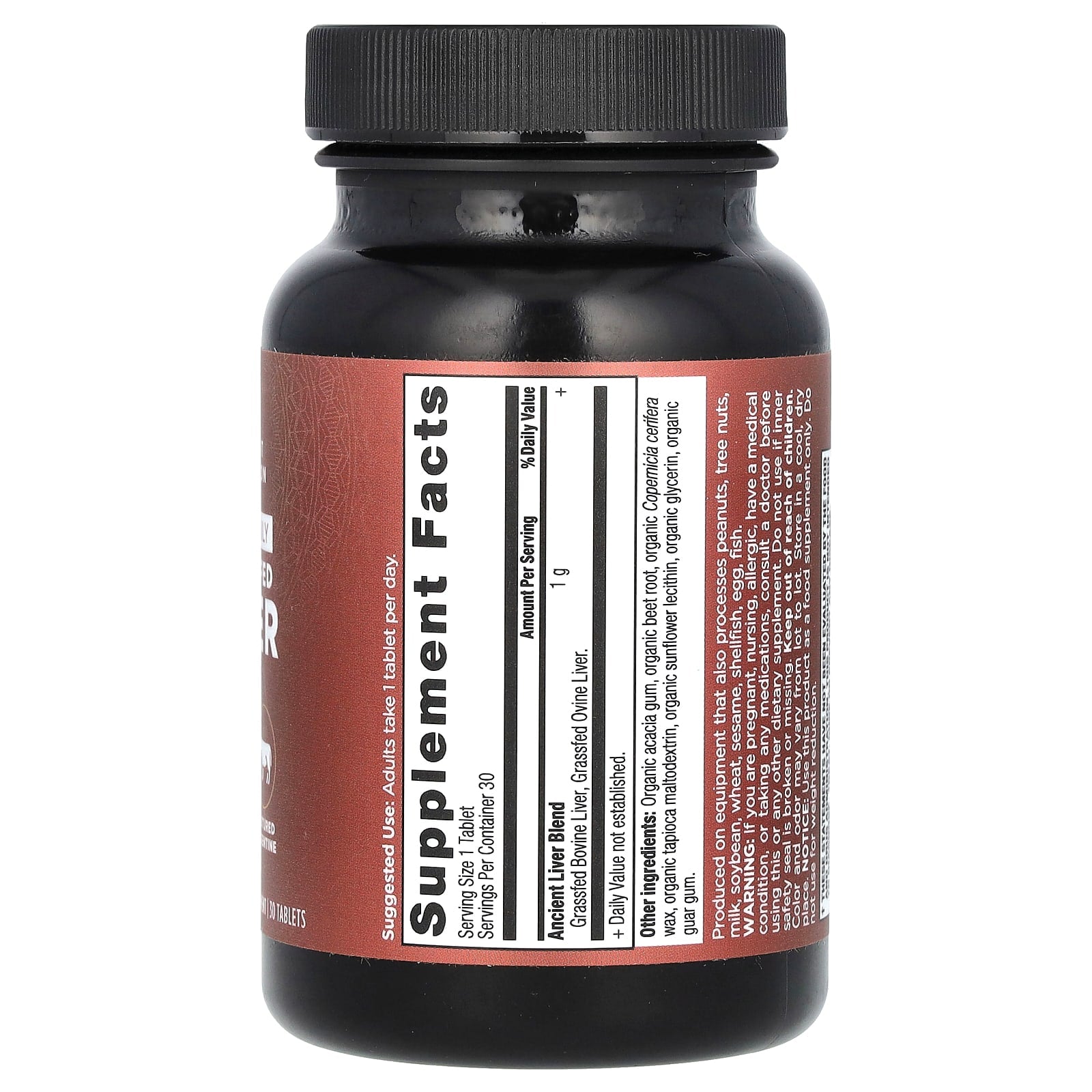Ancient Nutrition, Once Daily Grass-Fed Liver, 1 g, 30 Tablets