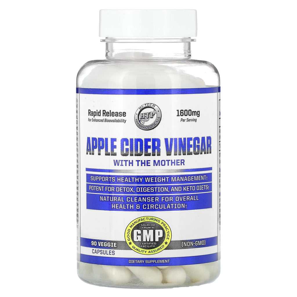 Hi Tech Pharmaceuticals, Apple Cider Vinegar With The Mother, Rapid Release, 90 Veggie Capsules (800 mg per Capsule)