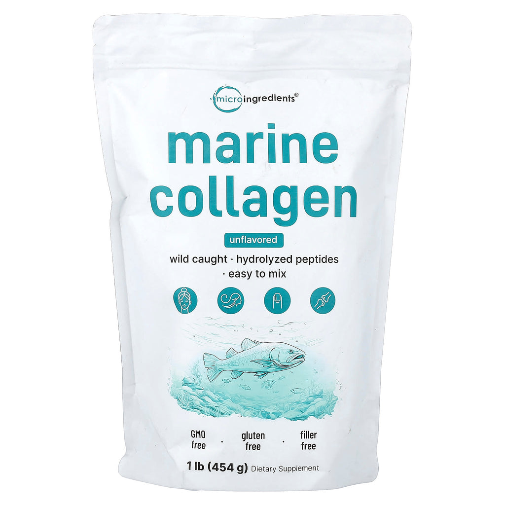 Micro Ingredients, Marine Collagen, Unflavored, 1 lb (454 g)