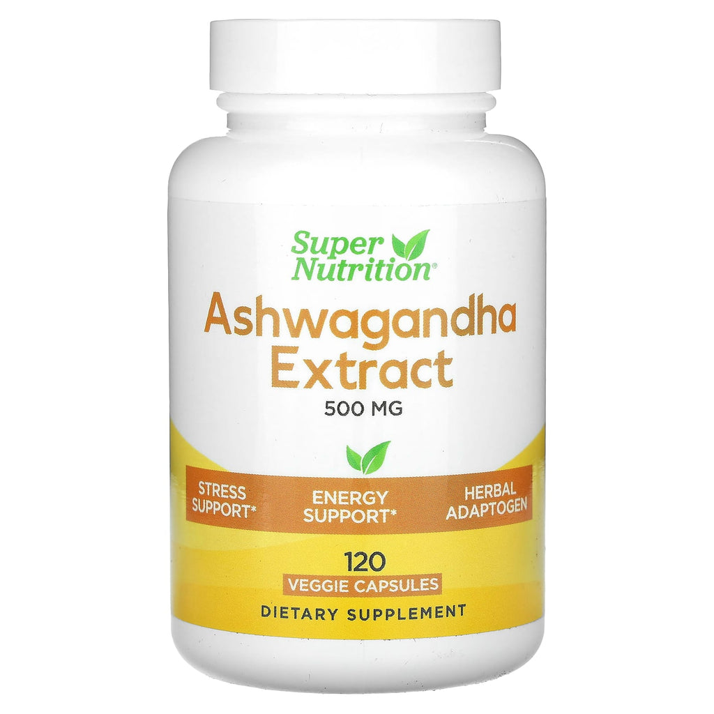 Super Nutrition, Ashwagandha, 500 mg, 120 Veggie Capsules