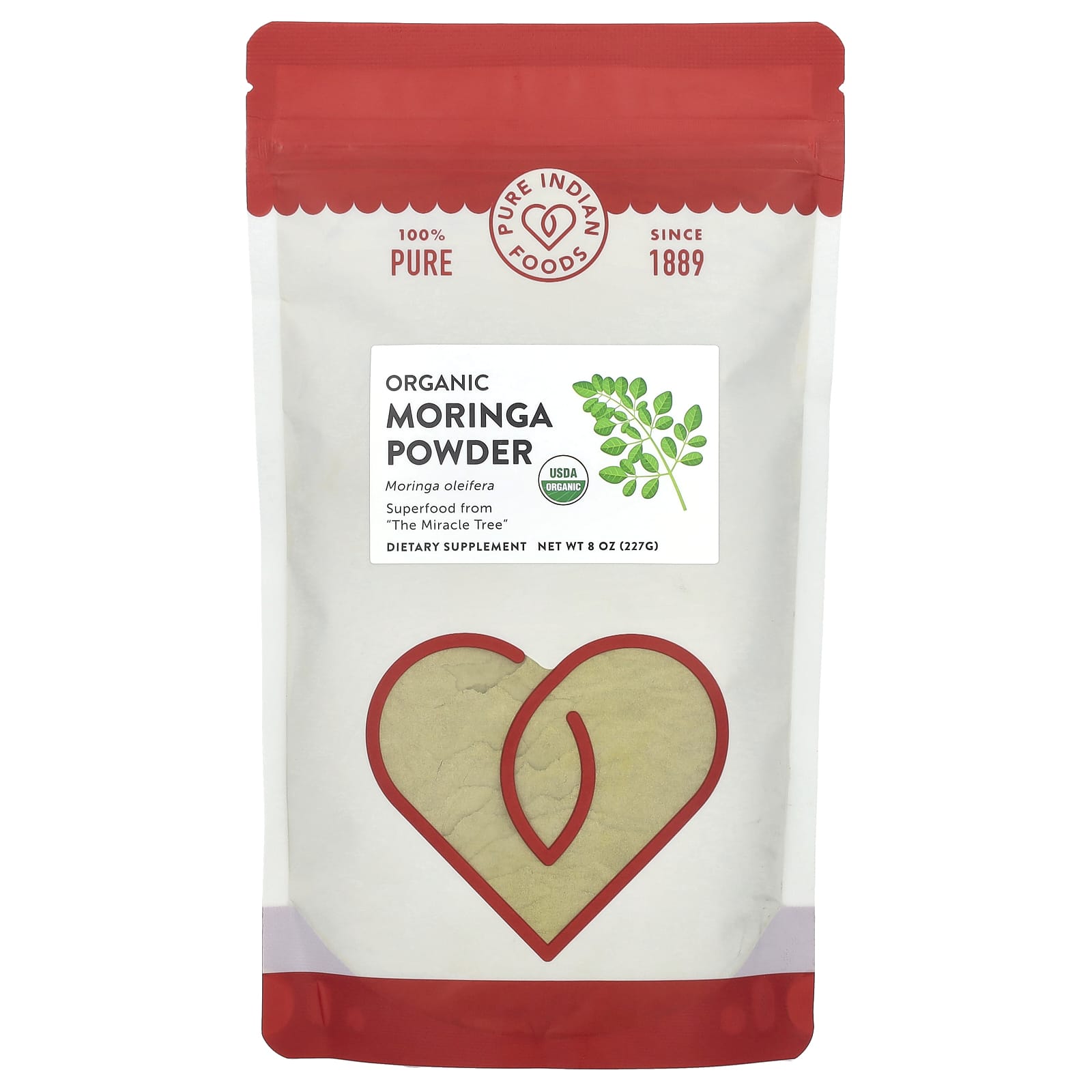 Pure Indian Foods, Organic Moringa Powder, 8 oz (227 g)