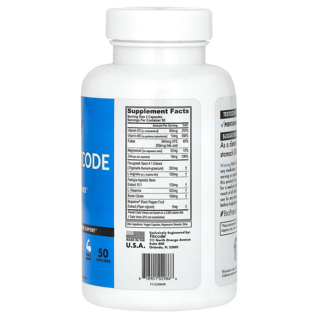 fitcode, Testcode, 100 Veggie Capsules