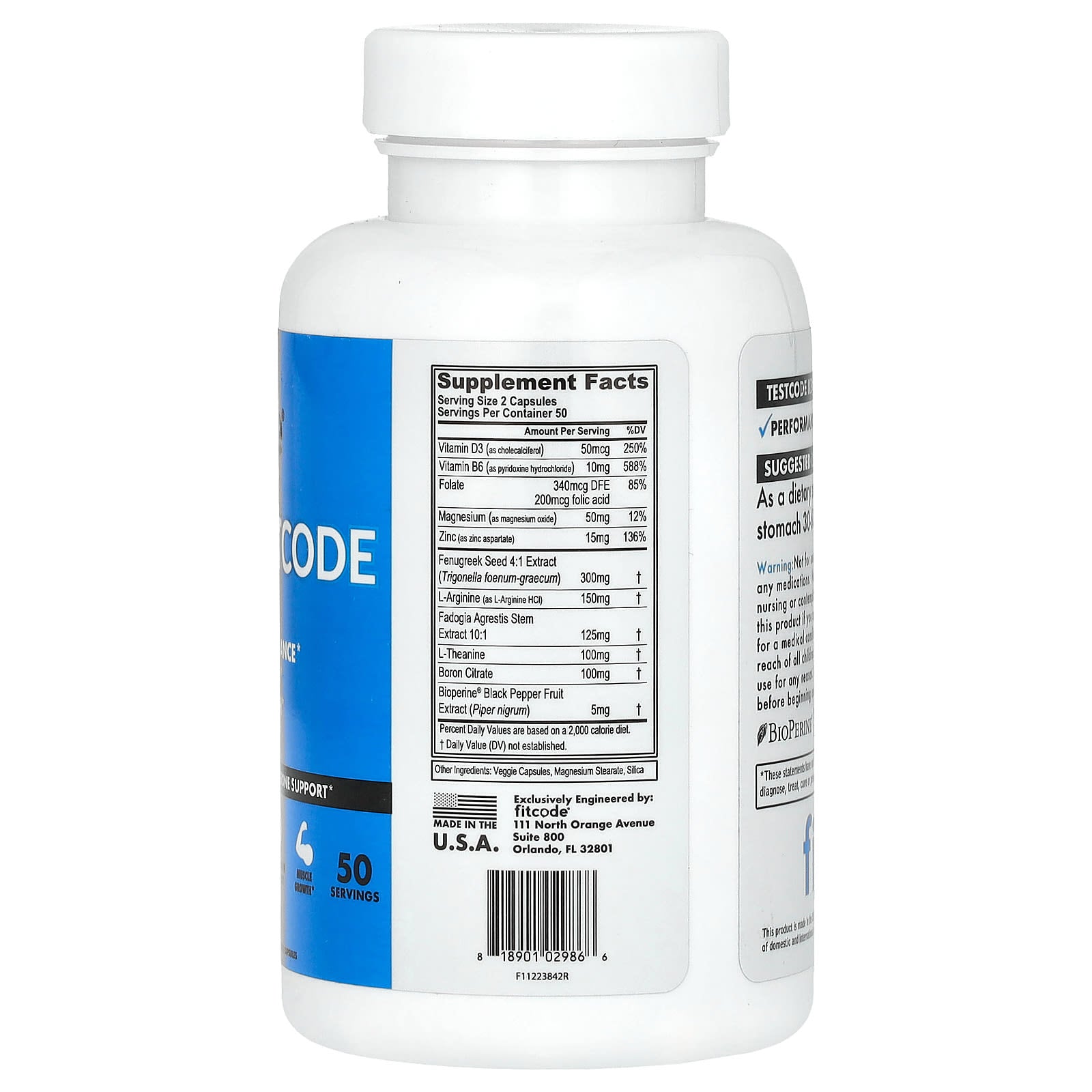 fitcode, Testcode, 100 Veggie Capsules
