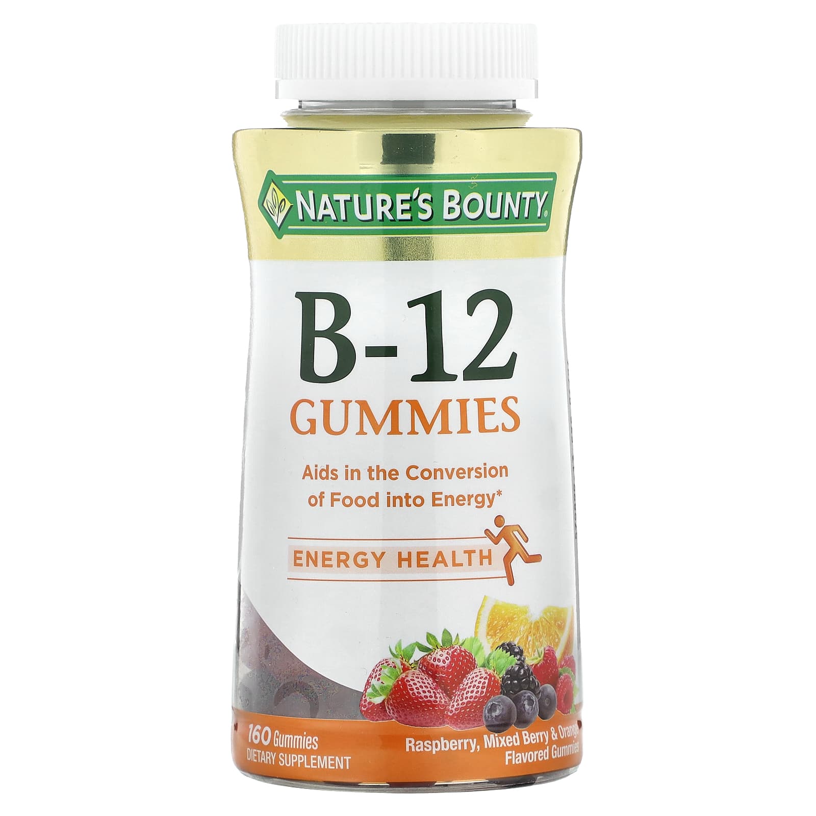 Nature's Bounty, B-12 Gummies, Raspberry, Mixed Berry & Orange, 160 Gummies (250 mcg per Gummy)