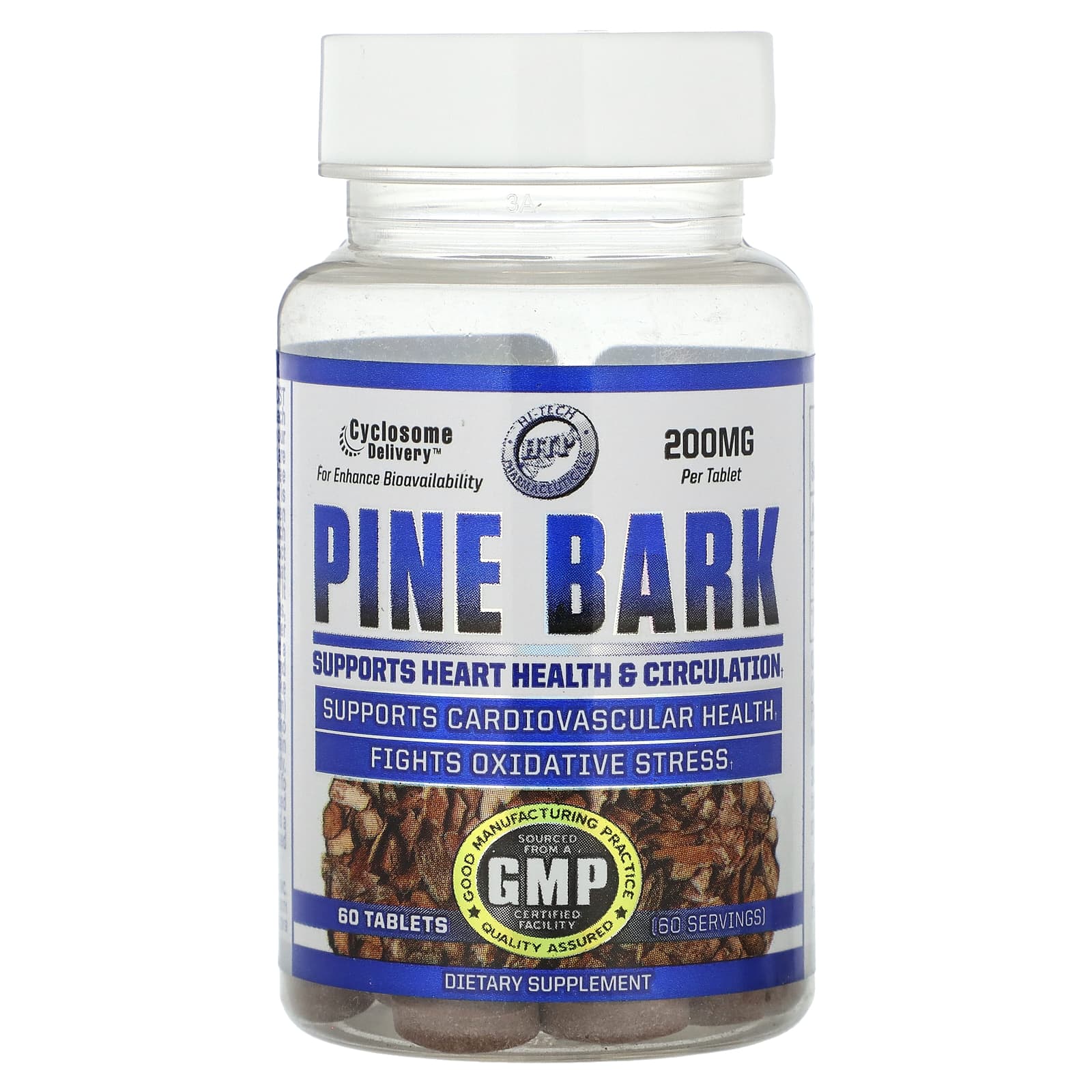 Hi Tech Pharmaceuticals, Pine Bark, 200 mg, 60 Tablets