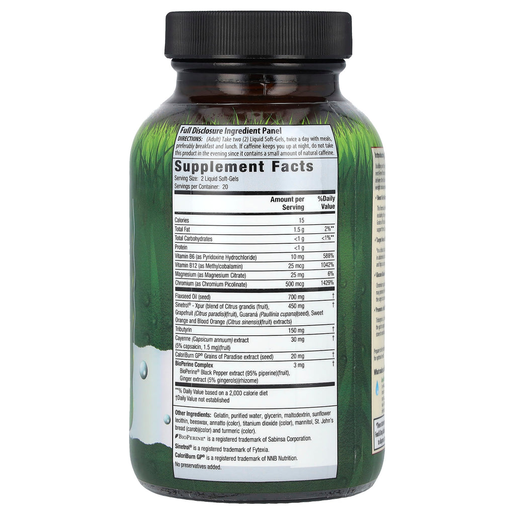 Irwin Naturals, Stored-Fat Belly Burner, Plus CaloriBurn GP®, 40 Liquid Soft-Gels