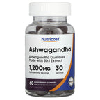 Nutricost, Ashwagandha Gummies, Mixed Berry, 60 Gummies (600 mg per Gummy)