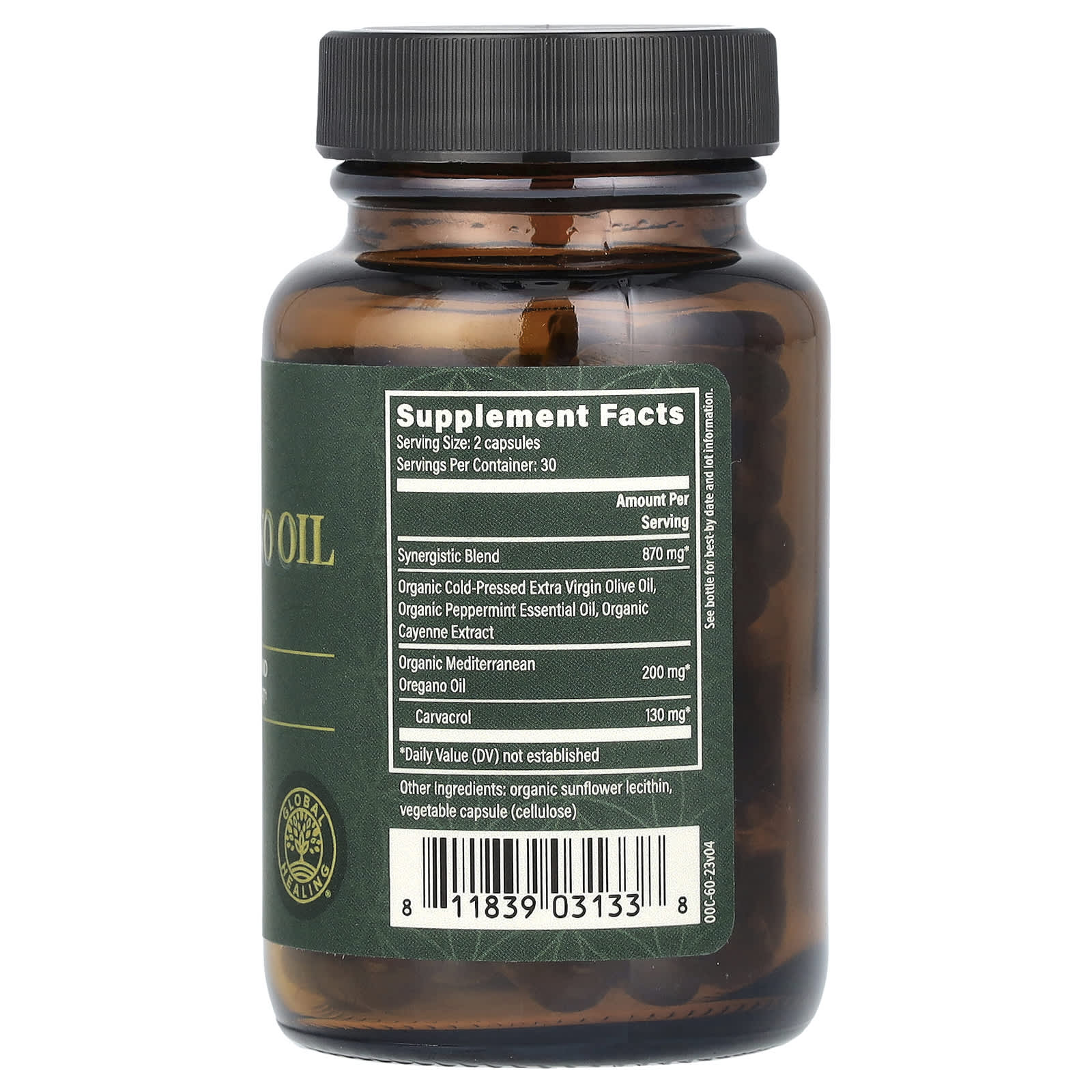 Global Healing, Oregano Oil, 60 Liquid Capsules