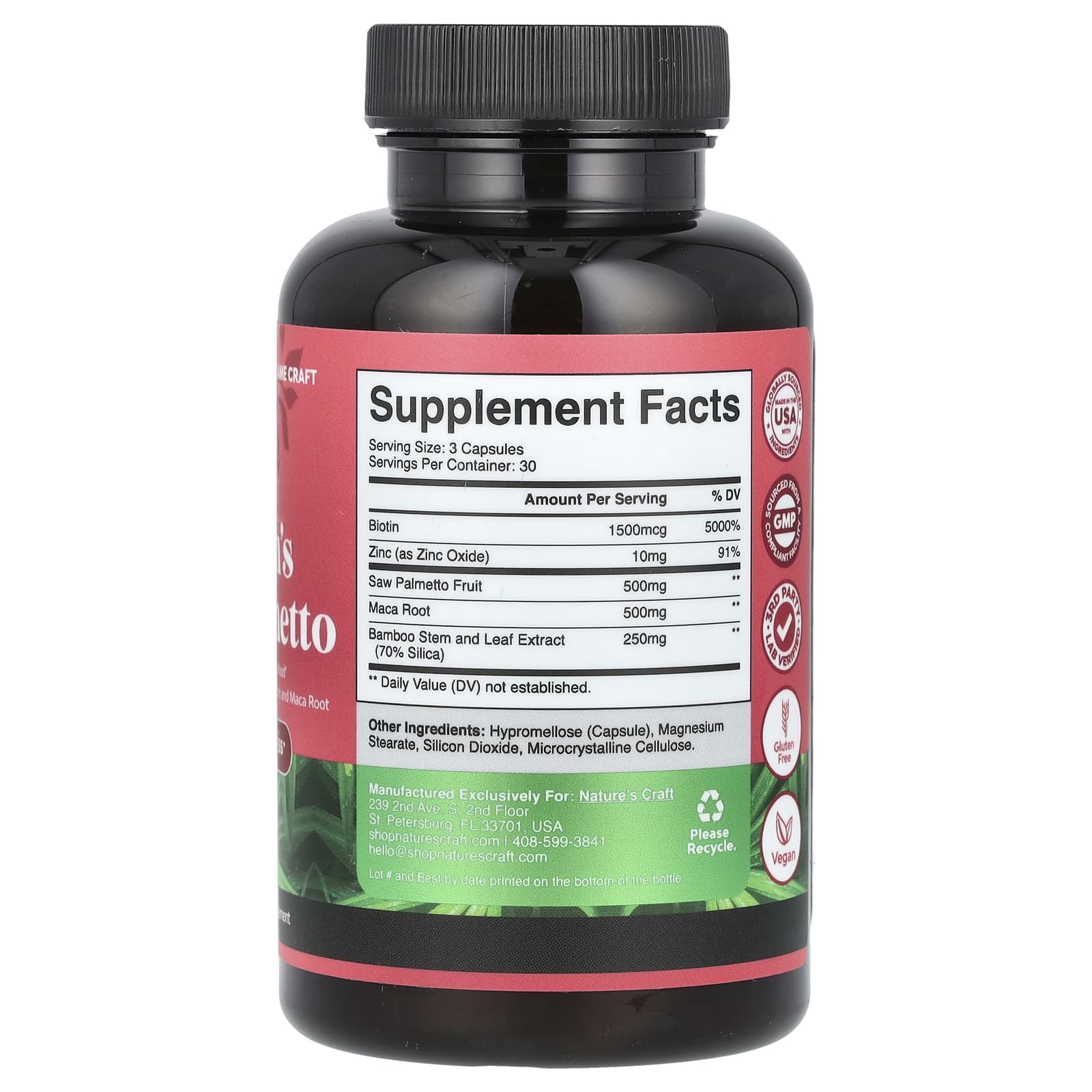 Nature's Craft, Women's Saw Palmetto, 90 Capsules
