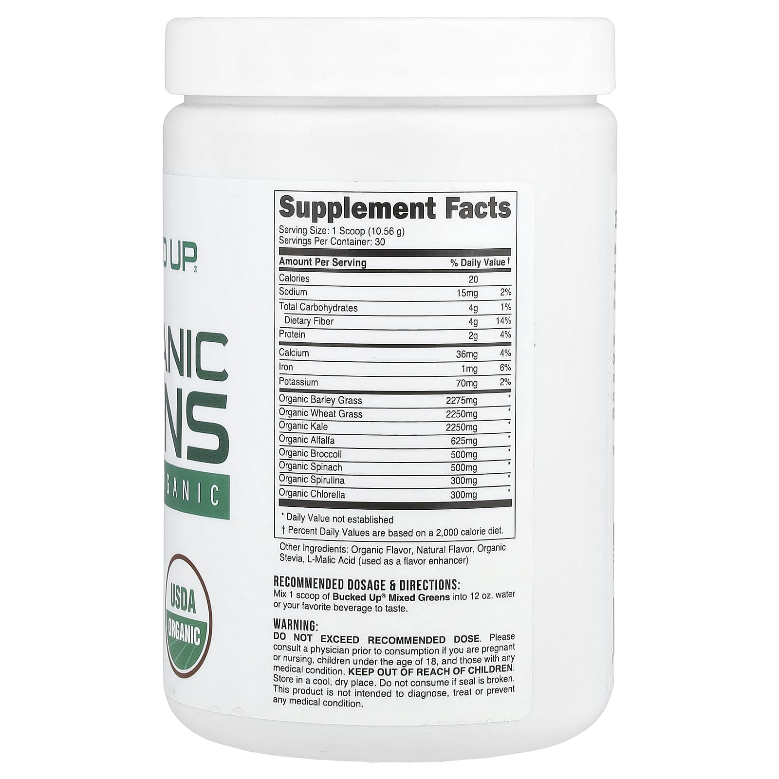 Bucked Up, Organic Greens, Mixed Berry, 11.17 oz (316.8 g)