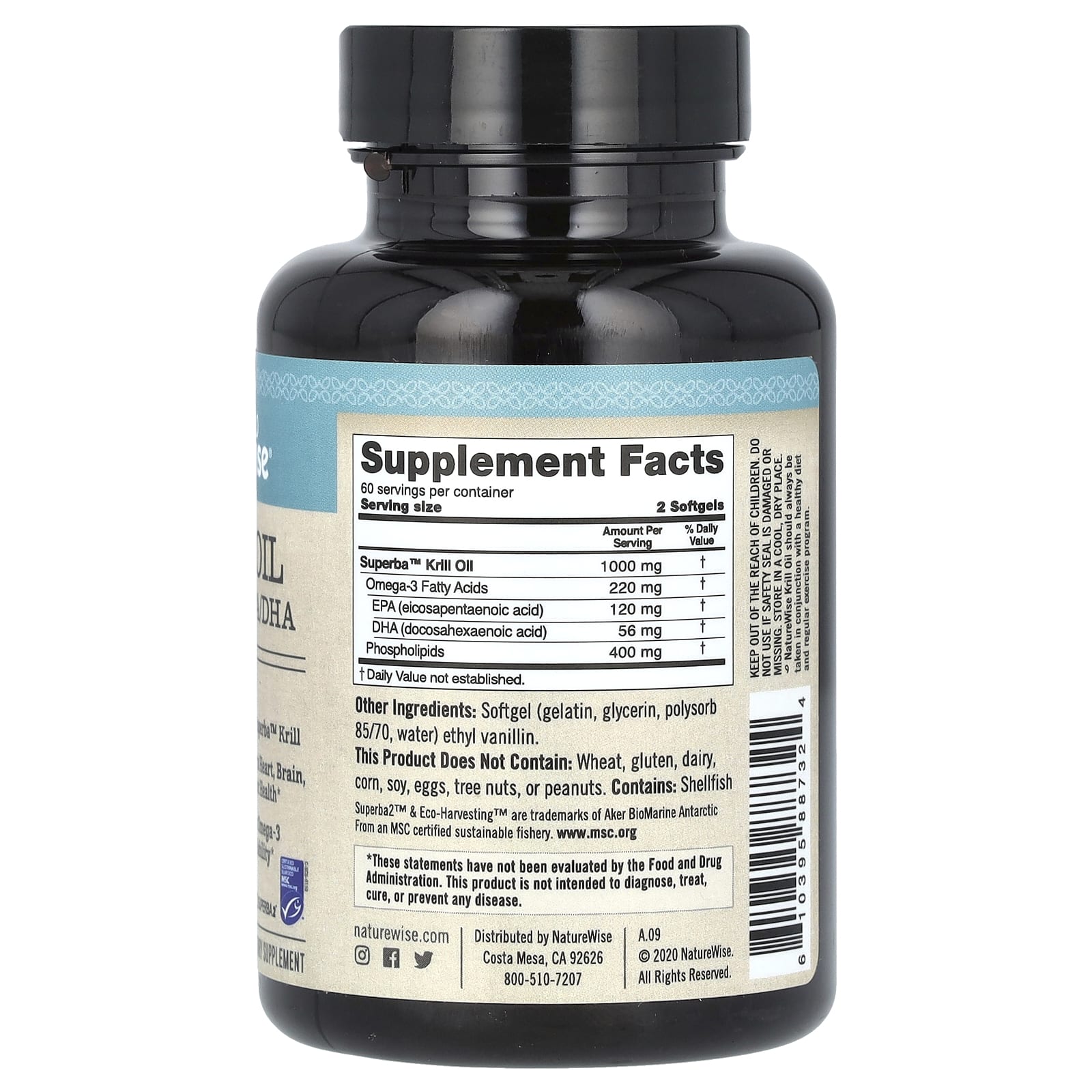 NatureWise, Krill Oil, Omega-3 EPA/DHA, 120 Softgels