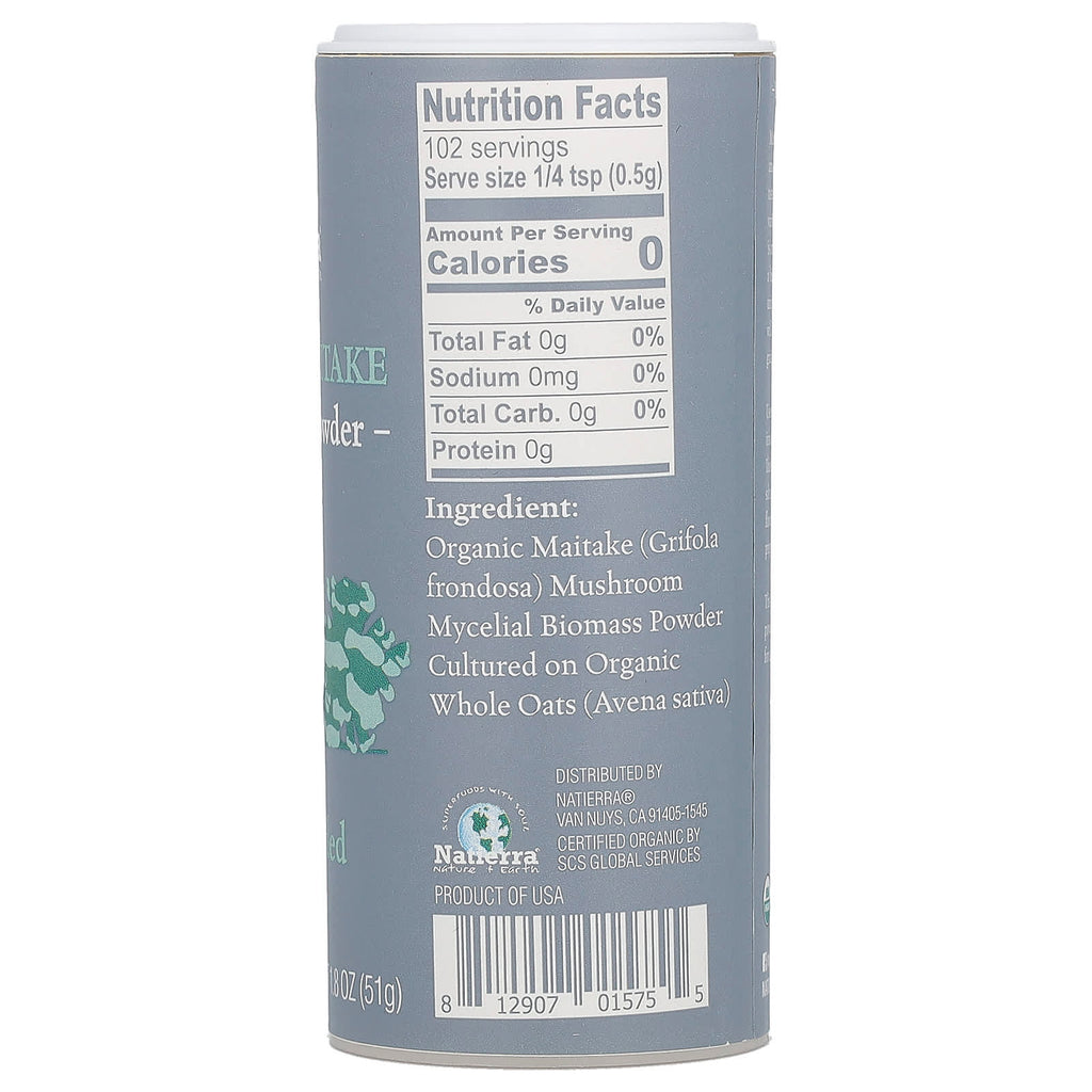 Natierra, Organic Maitake Mushroom Powder Shaker, 1.8 oz (51 g)