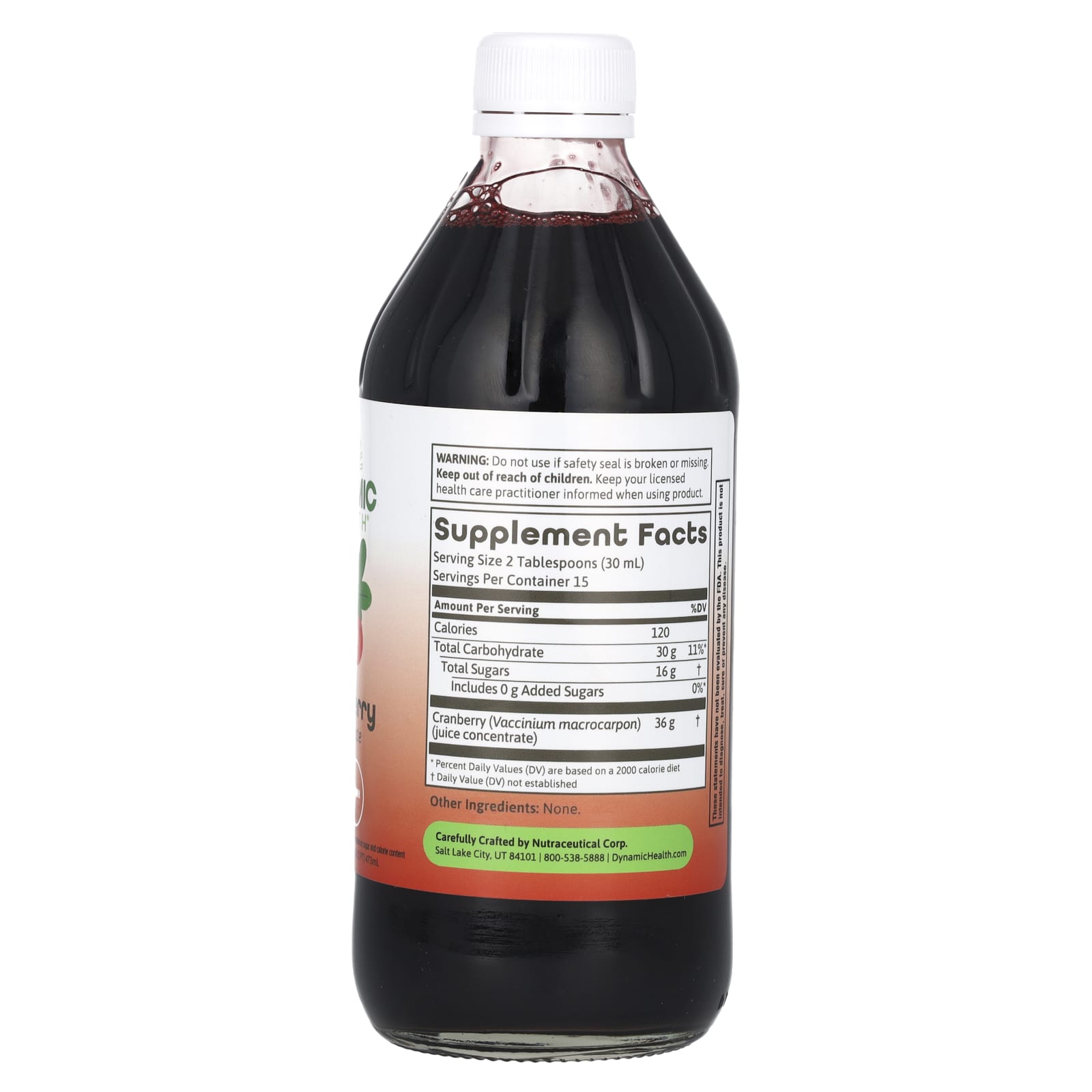 Dynamic Health, Cranberry Concentrate, Glass, 16 fl oz (473 ml)