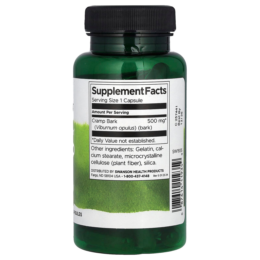 Swanson, Full Spectrum Cramp Bark, 500 mg, 60 Capsules