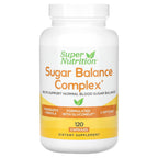 Super Nutrition, Sugar Balance Complex with Chromium, Gymnema Sylvestre, Gingko Biloba and Milk Thistle, 120 Veggie Capsules