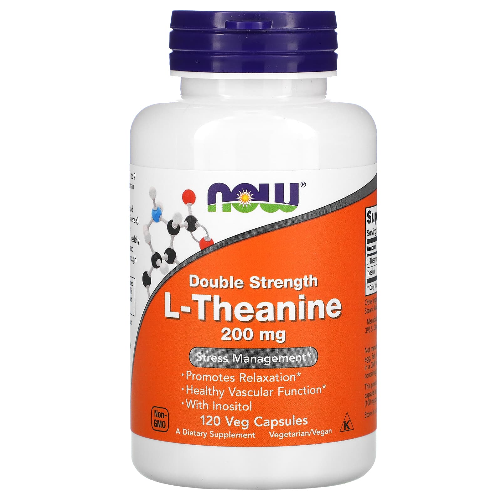 NOW Foods, L-Theanine, 200 mg, 120 Veg Capsules