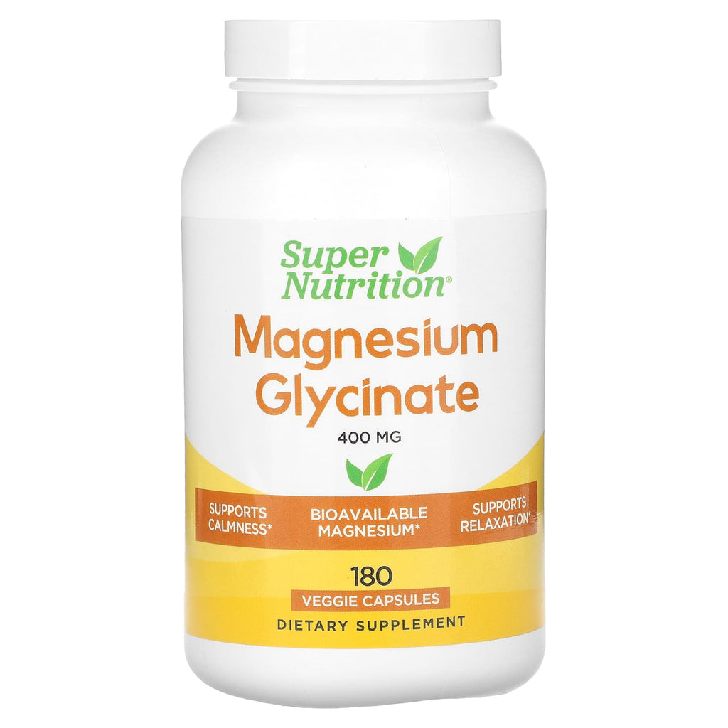 Super Nutrition, Magnesium Glycinate, 180 Veggie Capsules (133 mg per Capsule)