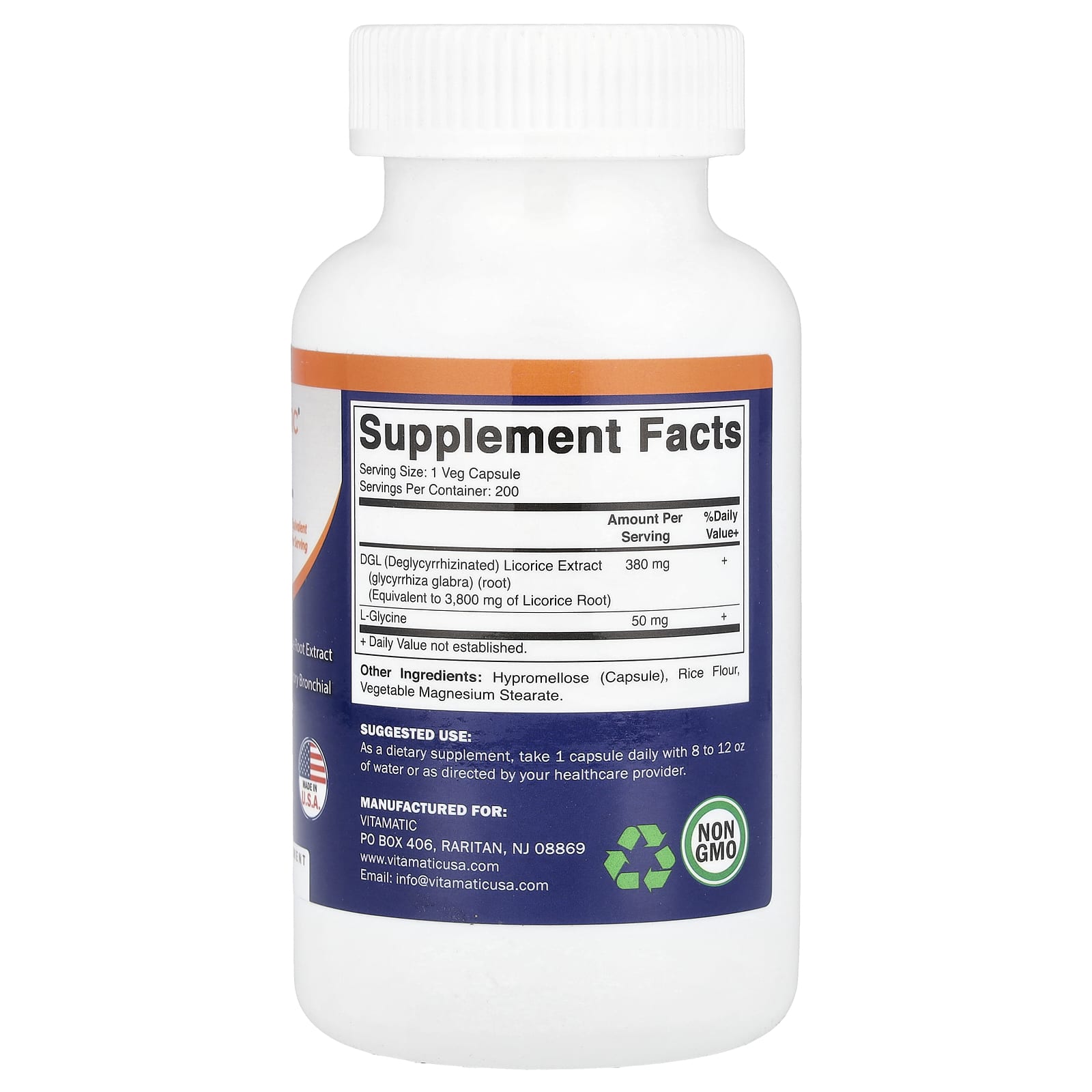Vitamatic, DGL, 200 Vegetable Capsules