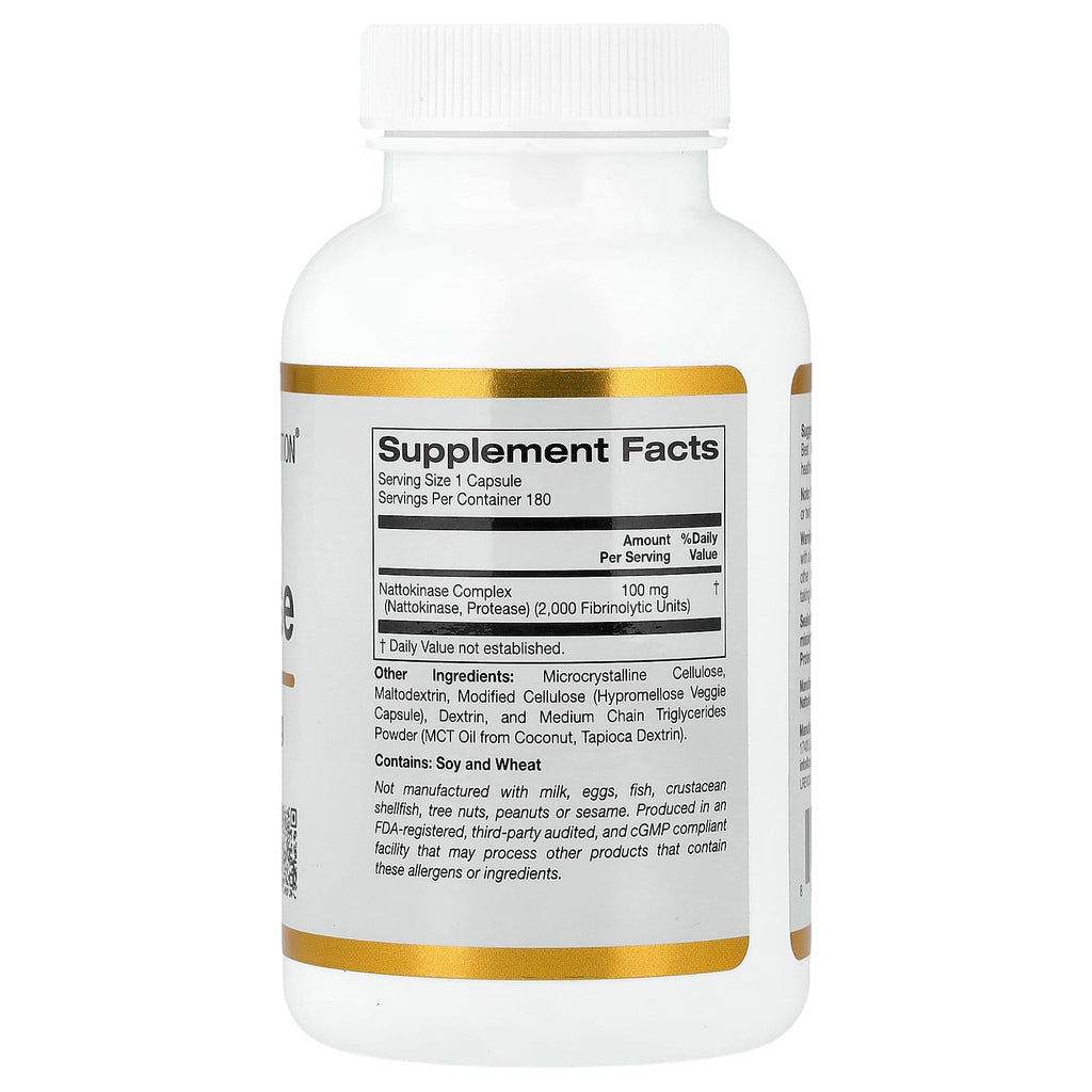 California Gold Nutrition, Nattokinase, Proteolytic Enzyme, 2,000 FU, 180 Veggie Capsules