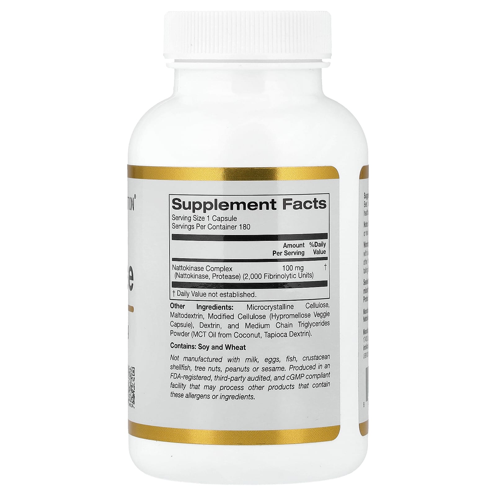 California Gold Nutrition, Nattokinase, Proteolytic Enzyme, 2,000 FU, 180 Veggie Capsules