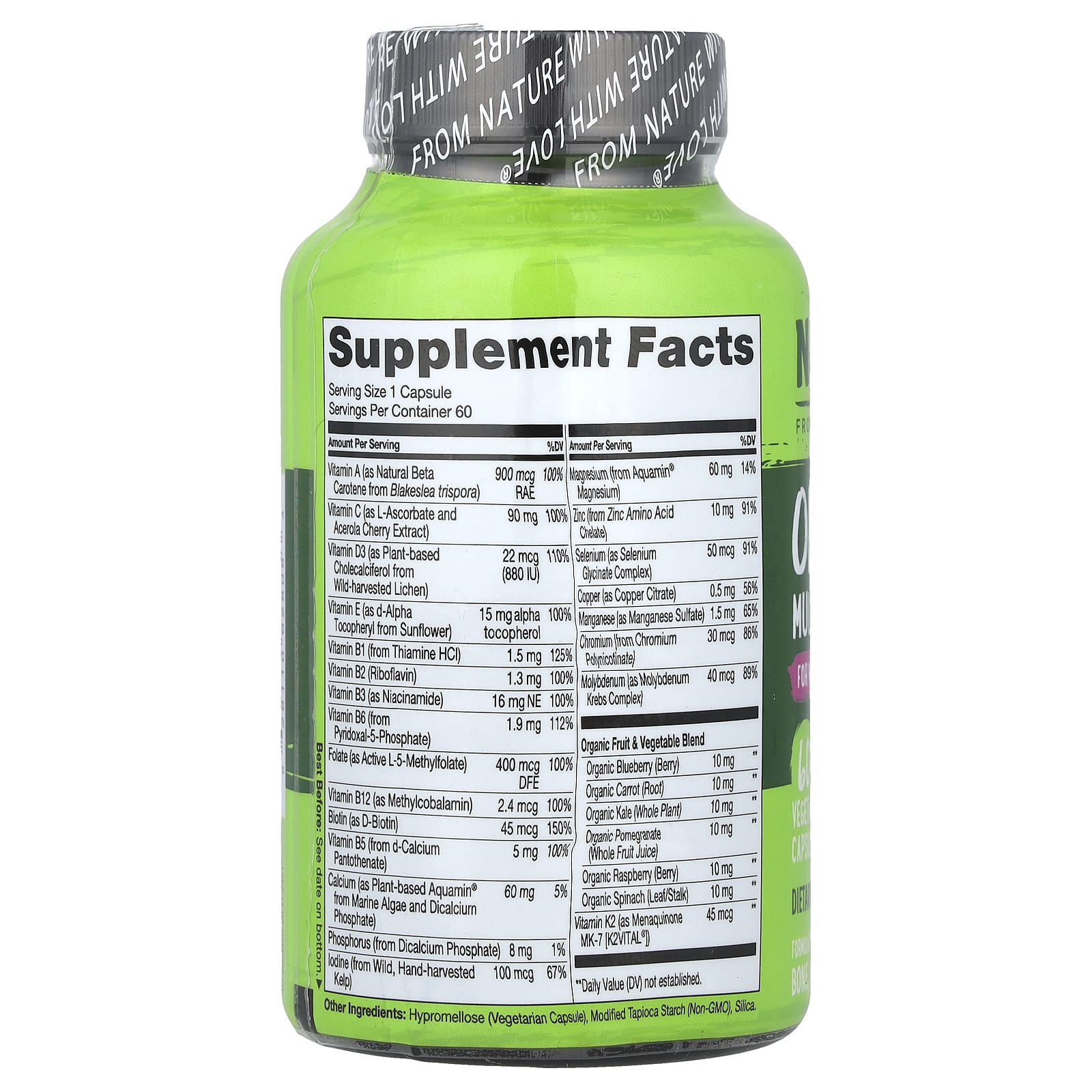 NATURELO, One Daily Multivitamin, For Women 50+, 60 Vegetarian Capsules