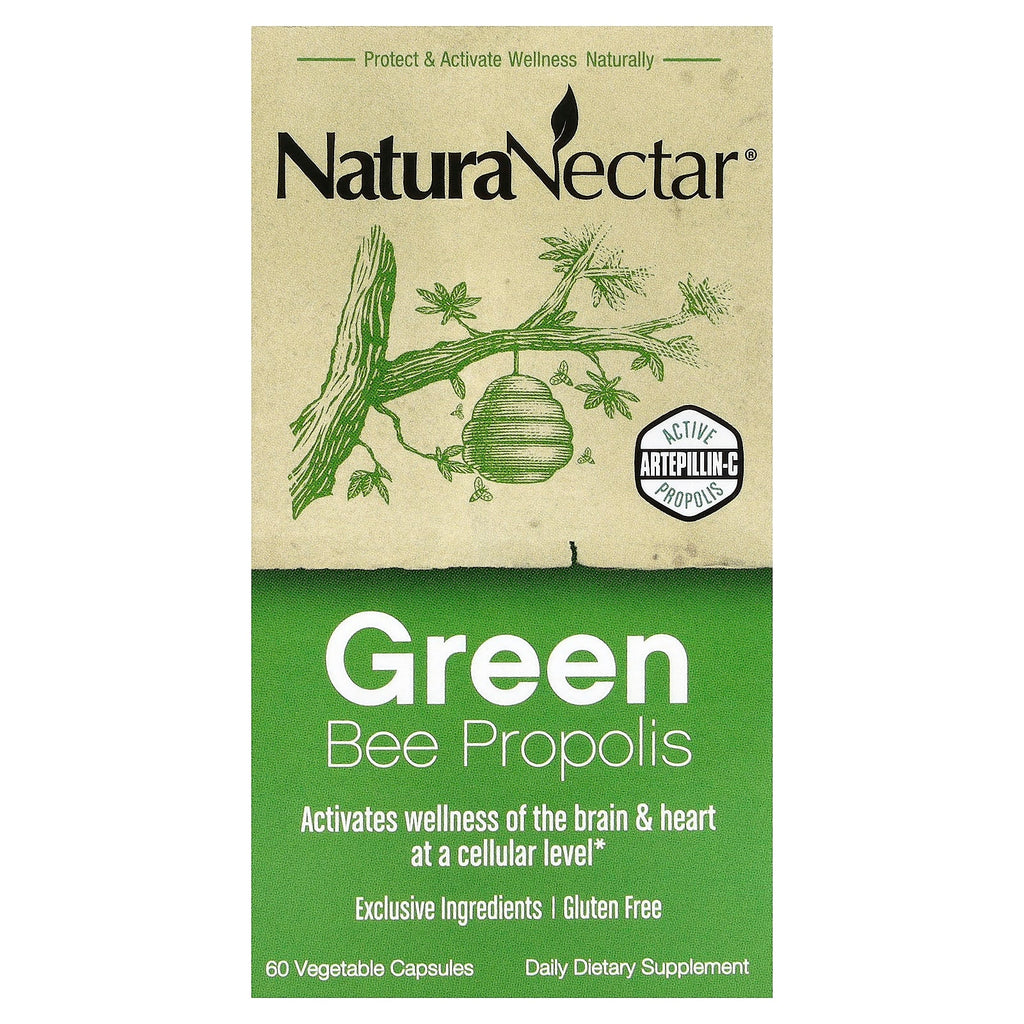 NaturaNectar, Green Bee Propolis, 60 Vegetable Capsules