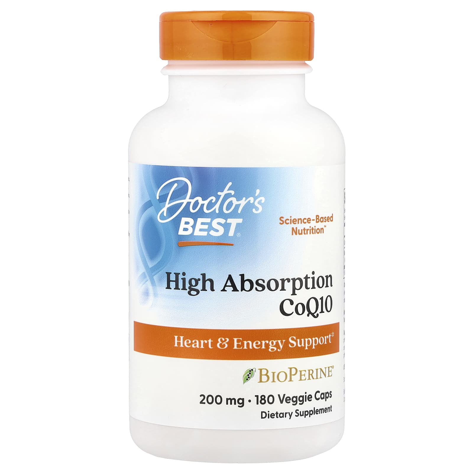 Doctor's Best, High Absorption CoQ10 , 200 mg, 180 Veggie Caps